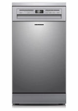 Heinner HDW-FSM45609DXE freistehender Geschirrspüler – 9 Maßgedecke – AquaStop – Energieklasse E – Edelstahl – Produktfoto