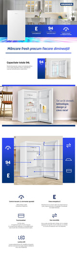Heinner Tischkühlschrank HF-HS94E – 94 Liter – LED-Beleuchtung – Bild 6