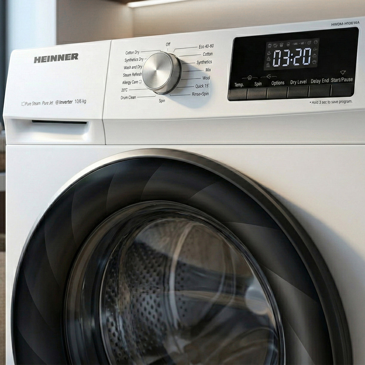 Heinner Waschtrockner HWDM-H10614A – 10/6 kg – 1400 U/min – Energieeffizienzklasse D – Bild 8
