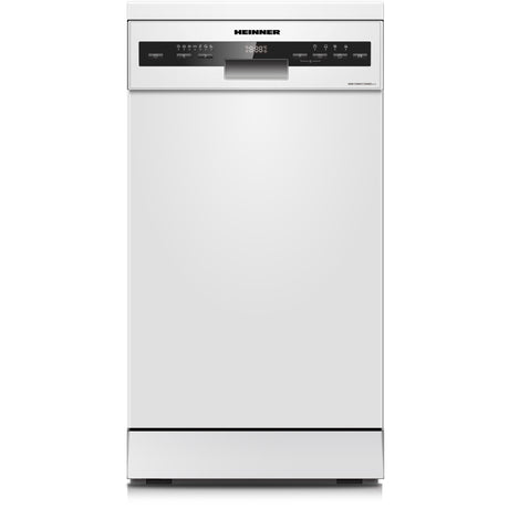Freistehender Geschirrspüler Heinner HDW-FSM45710AWD – 10 Maßgedecke – AquaStop – Energieeffizienzklasse D – Bedienfeld