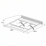 Heinner CH-400 Unterbau-Dunstabzugshaube - 60 cm, 3 Leistungsstufen – Maßzeichnung