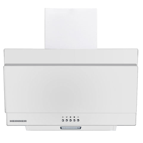 Heinner DCH-350RGWH Dunstabzugshaube, schräges Design – 60 cm – 3 Geschwindigkeiten – Drucktastensteuerung – Produktfoto
