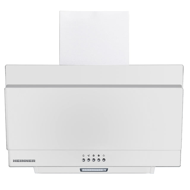 Heinner DCH-350RGWH Dunstabzugshaube, schräges Design – 60 cm – 3 Geschwindigkeiten – Drucktastensteuerung – Produktfoto