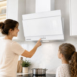 Heinner DCH-350RGWH Dunstabzugshaube, schräges Design – 60 cm – 3 Geschwindigkeiten – Drucktastensteuerung – Bild 8