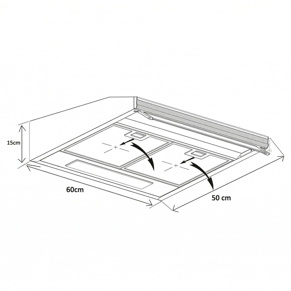 Heinner XCH-450S Unterbau-Dunstabzugshaube – 60 cm – 3 Geschwindigkeiten – Bild 3