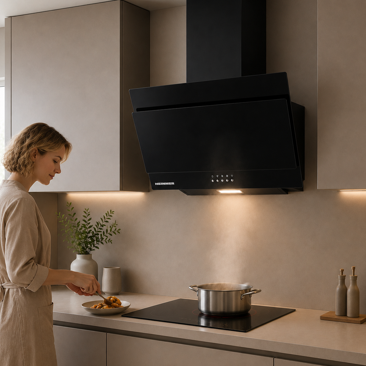 Heinner DCH-350RGBK Dunstabzugshaube Schräghaube – 60 cm – 3 Geschwindigkeiten – schwarz – Bild 9