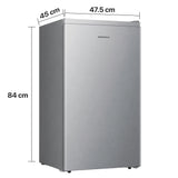 Heinner Tischkühlschrank HF-HS94SE – 94 Liter – LED-Beleuchtung – Maßzeichnung