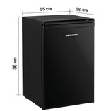 Heinner Gefrierschrank HFF-HM91BKE – Tischmodell – 91 Liter – schwarz – Energieeffizienzklasse E – Maßzeichnung