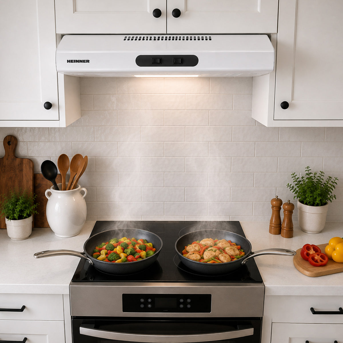 Heinner CH-MD200WH Unterbau-Dunstabzugshaube – 60 cm – 2 Geschwindigkeiten – weiß – Bild 6