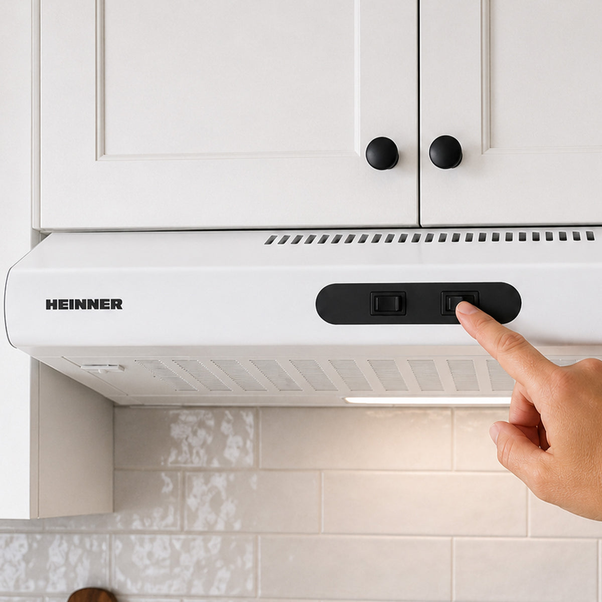 Heinner CH-MD200WH Unterbau-Dunstabzugshaube – 60 cm – 2 Geschwindigkeiten – weiß – Bild 7
