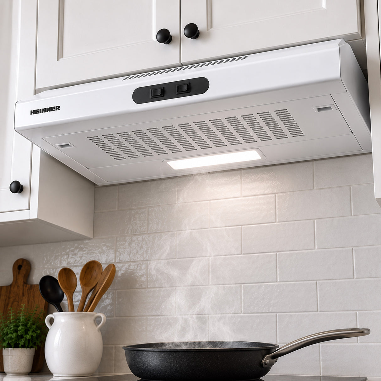Heinner CH-MD200WH Unterbau-Dunstabzugshaube – 60 cm – 2 Geschwindigkeiten – weiß – Bild 8