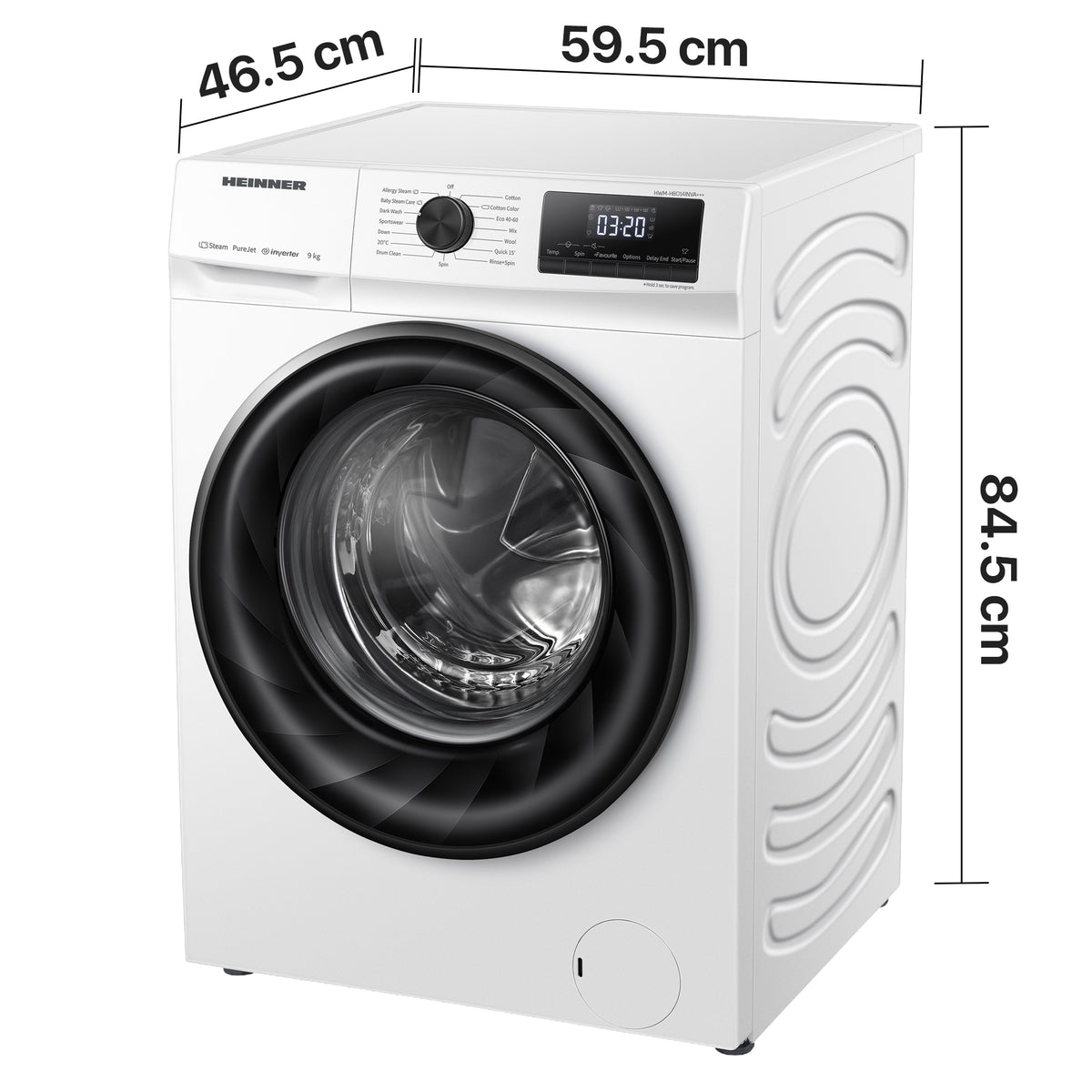 Heinner Waschmaschine HWM-H8014INVA 8 kg – 1400 U/min – Energieeffizienzklasse A – Bild 4