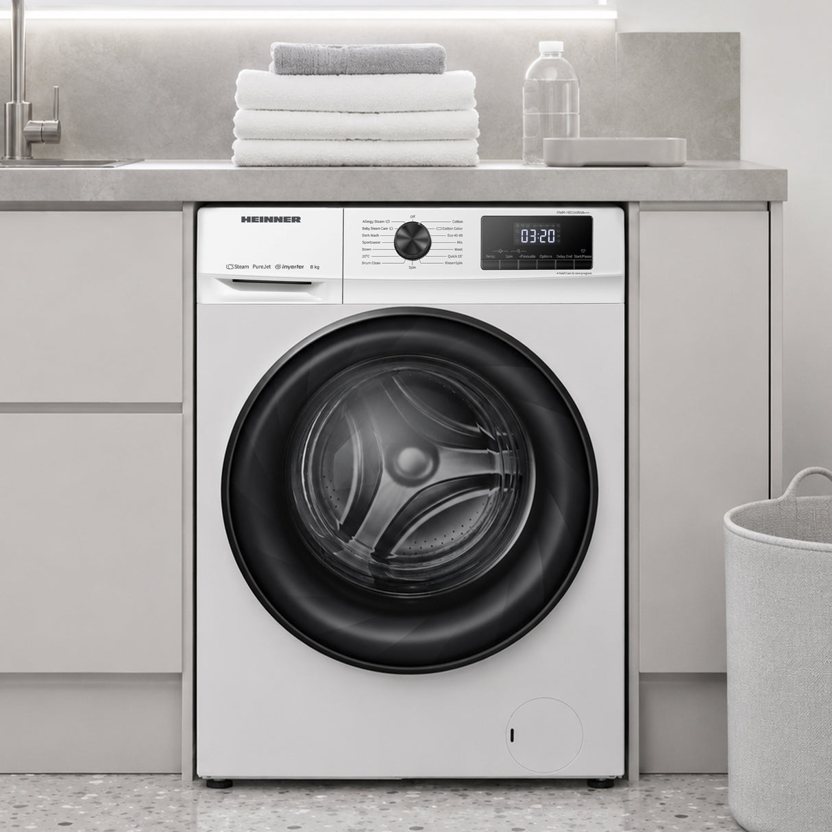 Heinner Waschmaschine HWM-H8014INVA 8 kg – 1400 U/min – Energieeffizienzklasse A – Bild 6