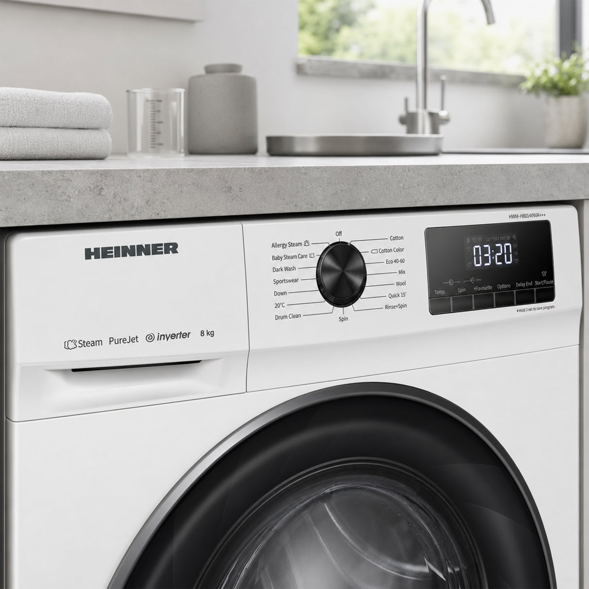 Heinner Waschmaschine HWM-H8014INVA 8 kg – 1400 U/min – Energieeffizienzklasse A – Bild 8