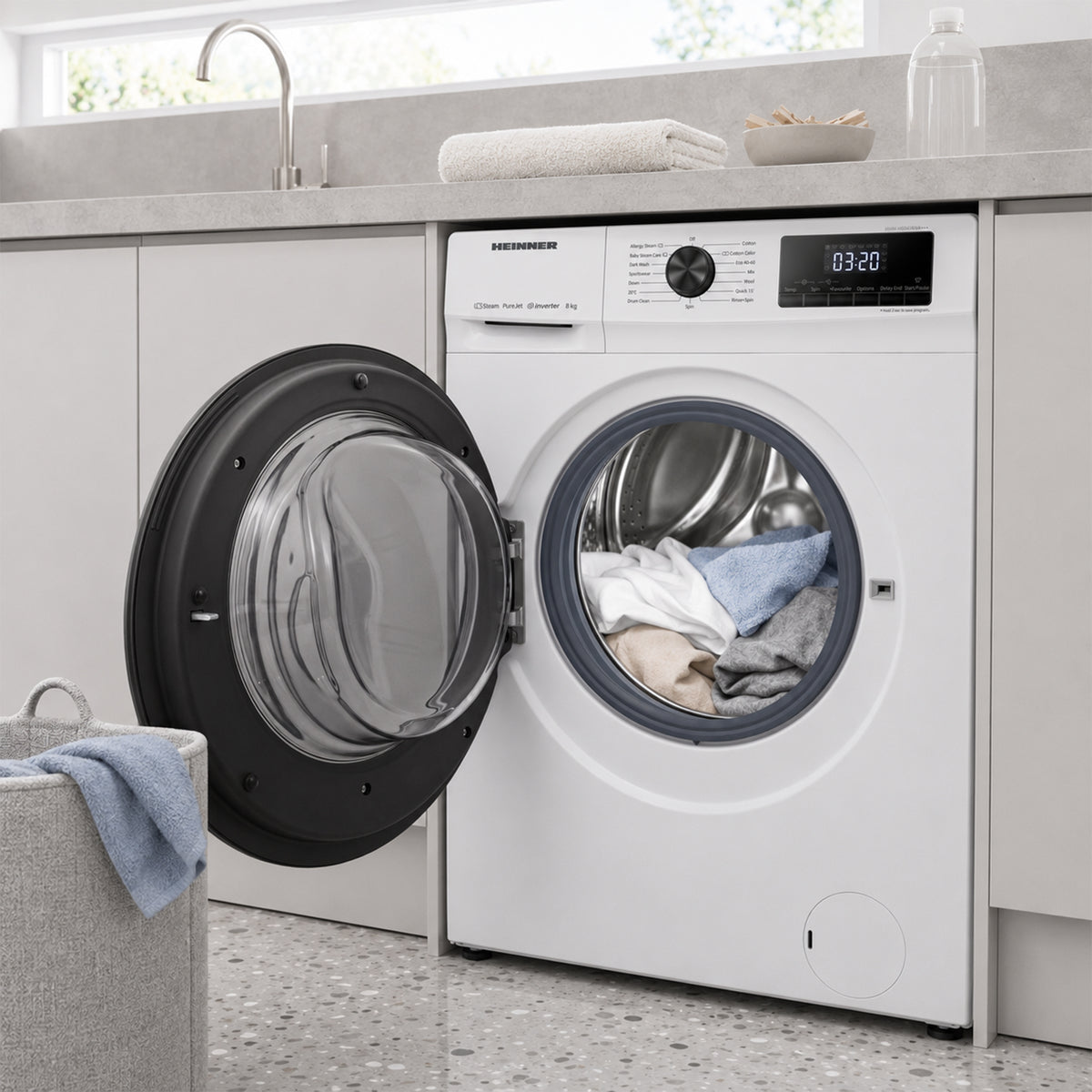Heinner Waschmaschine HWM-H8014INVA 8 kg – 1400 U/min – Energieeffizienzklasse A – Bild 9