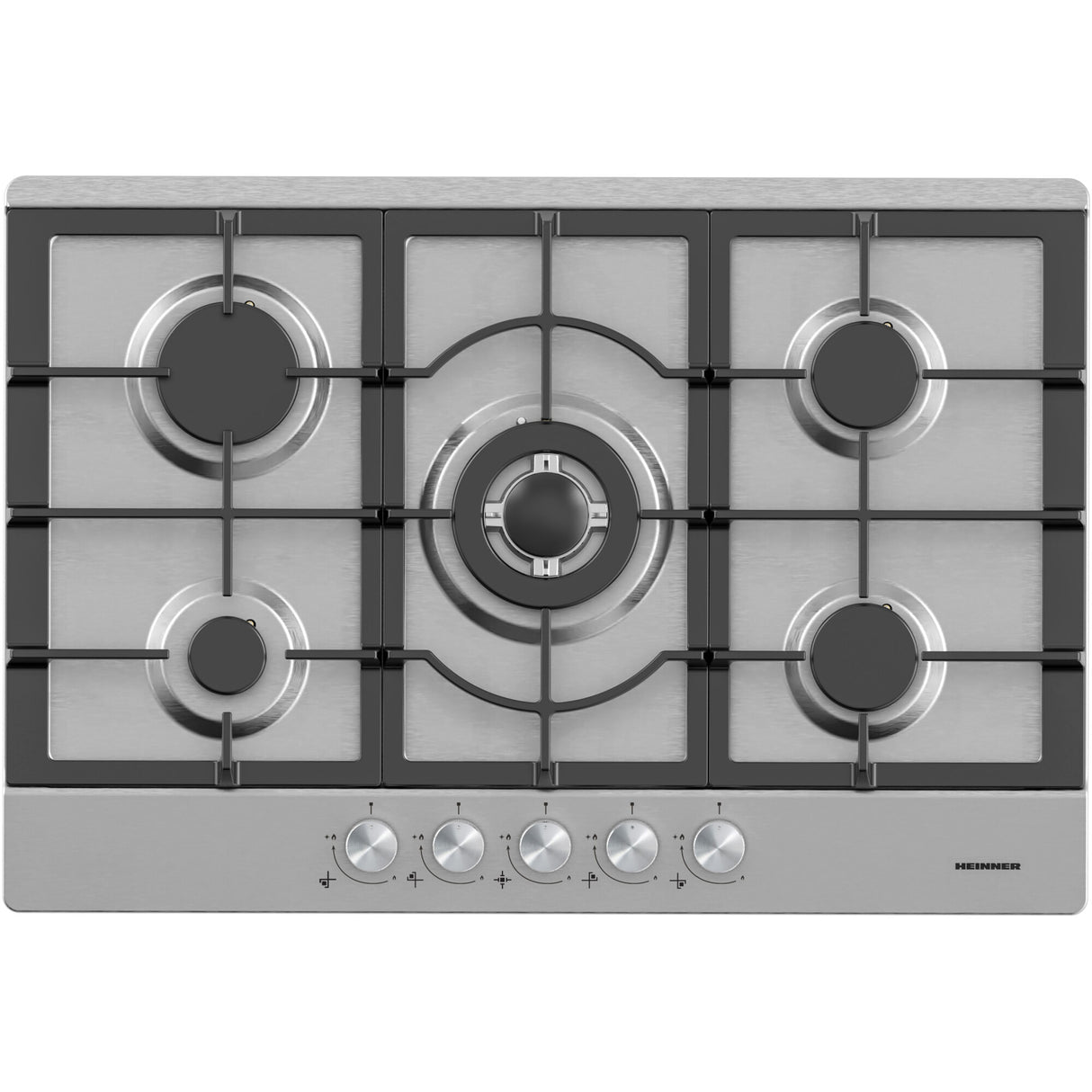 Heinner HBH-M705IWFIX Gaskochfeld – 60 cm – 4 Brenner – Wokbrenner – Gusseisenroste – Produktfoto