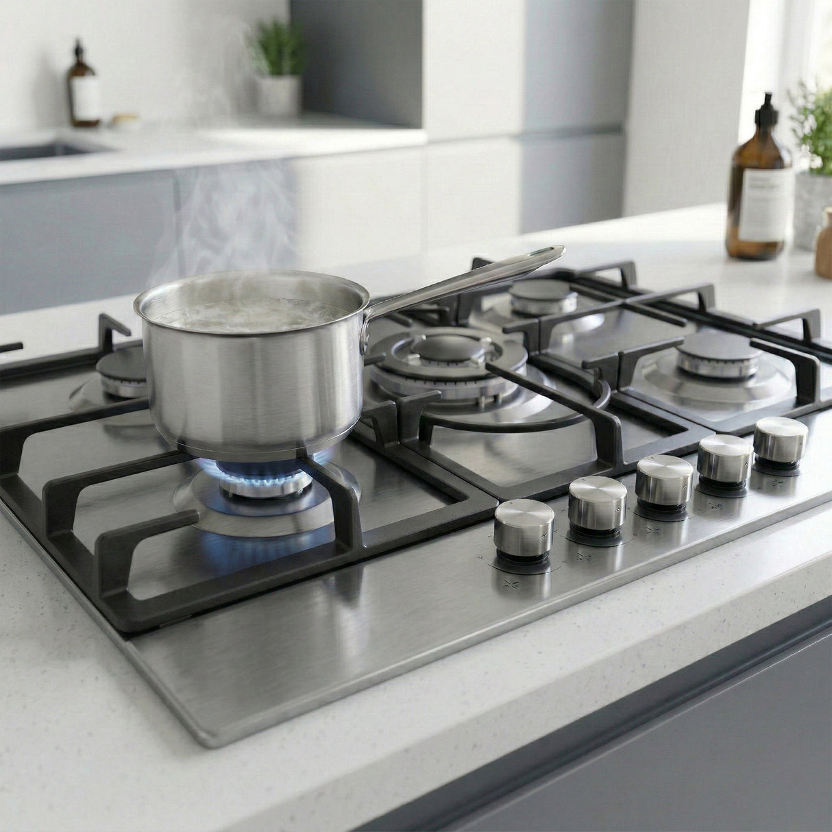 Heinner HBH-M705IWFIX Gaskochfeld – 60 cm – 4 Brenner – Wokbrenner – Gusseisenroste – Bild 8