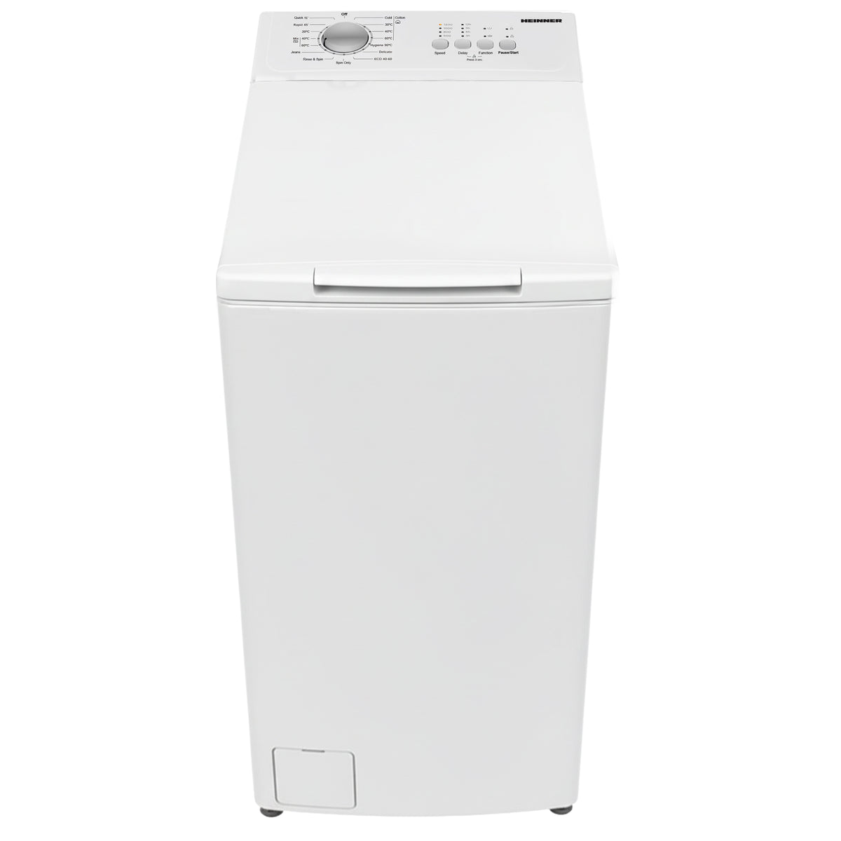 Waschmaschine Heinner HWM-TL7012C – Toplader – 7 kg – 1200 U/Min – Energieeffizienzklasse C – Bedienfeld