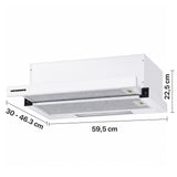 Heinner HTCH-F400WH Dunstabzugshaube – Energieeffizienzklasse B – weiß – Bild 3