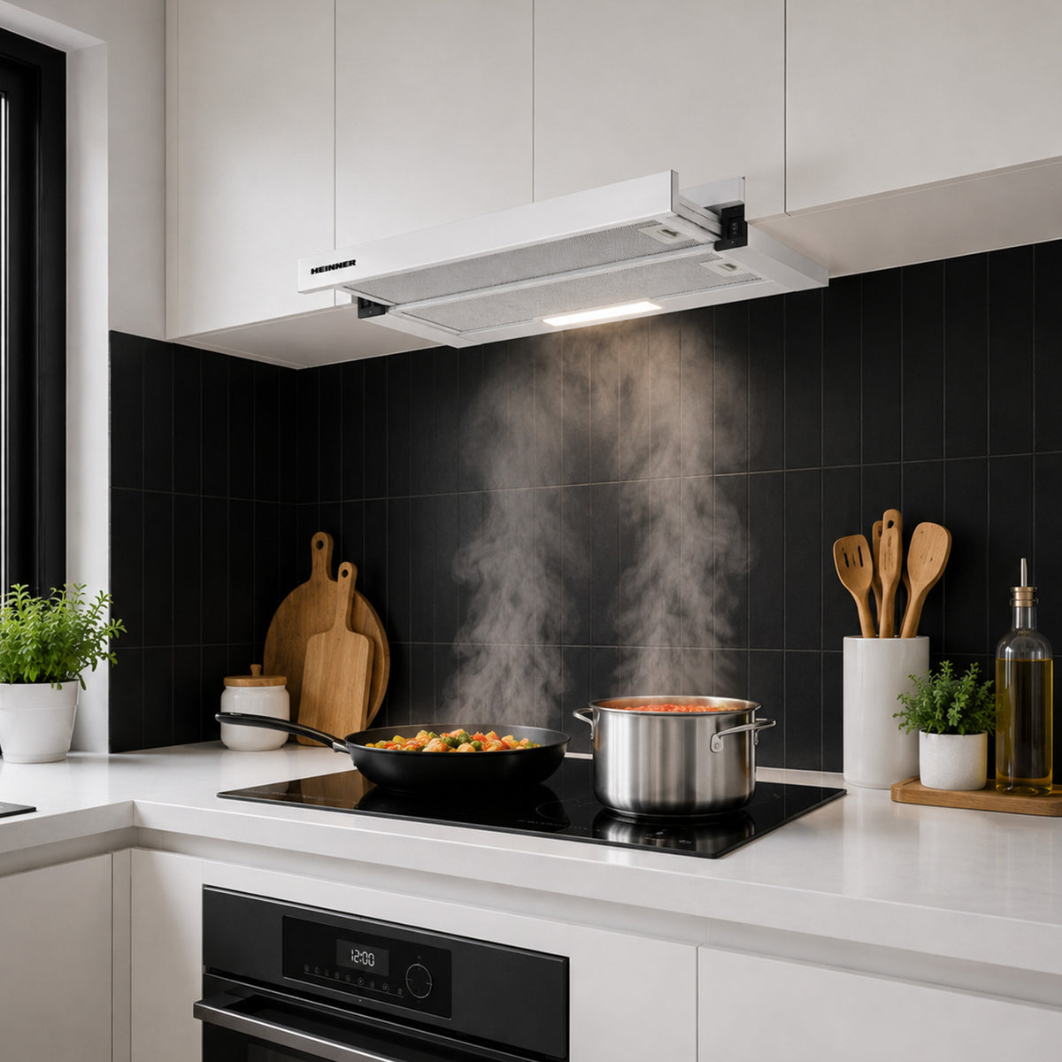 Heinner HTCH-F400WH Dunstabzugshaube – Energieeffizienzklasse B – weiß – Bild 6