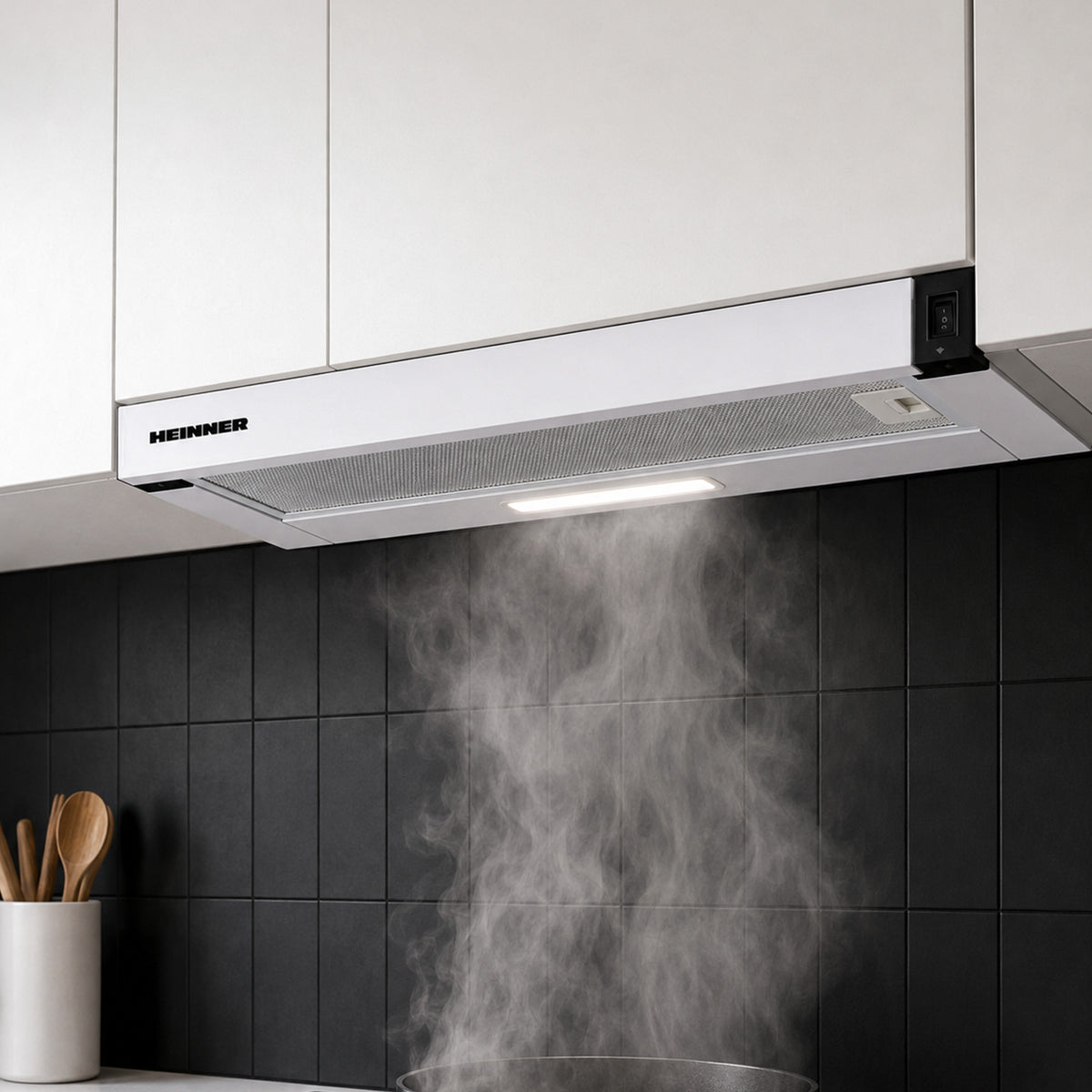 Heinner HTCH-F400WH Dunstabzugshaube – Energieeffizienzklasse B – weiß – Bild 7