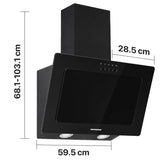 Heinner Dunstabzugshaube HDCH-F3560RGBK – 60 cm – 3 Geschwindigkeiten – Umluft – schwarz – Bild 4