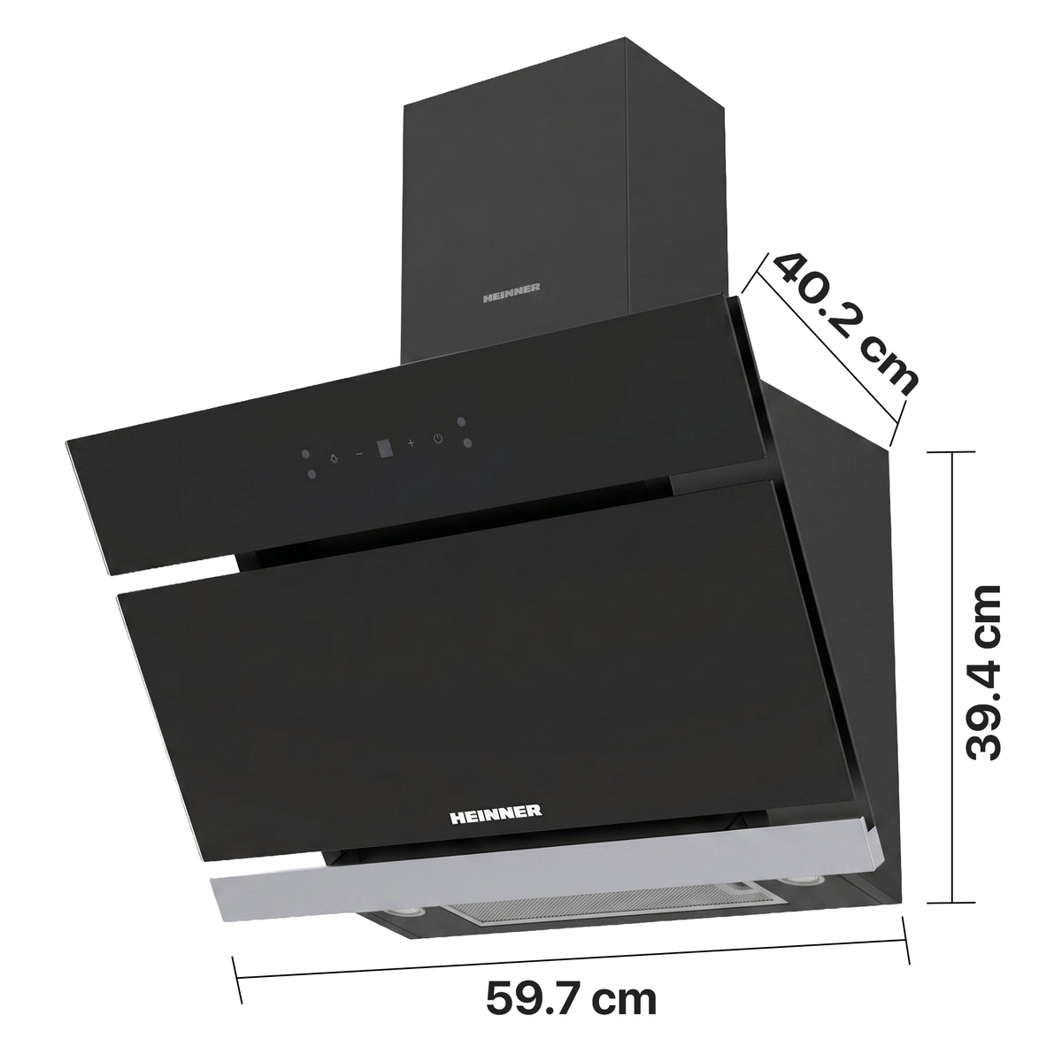 Heinner Dunstabzugshaube HDCH-MD620RGBK – 60 cm – 4 Geschwindigkeiten – Schwarz – Bild 3