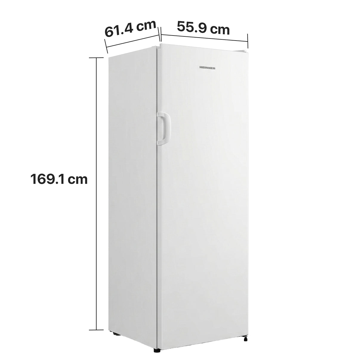 Heinner Gefrierschrank HFF-HS194NFE++ – 194 Liter – No Frost – Supergefrierfunktion – Maßzeichnung