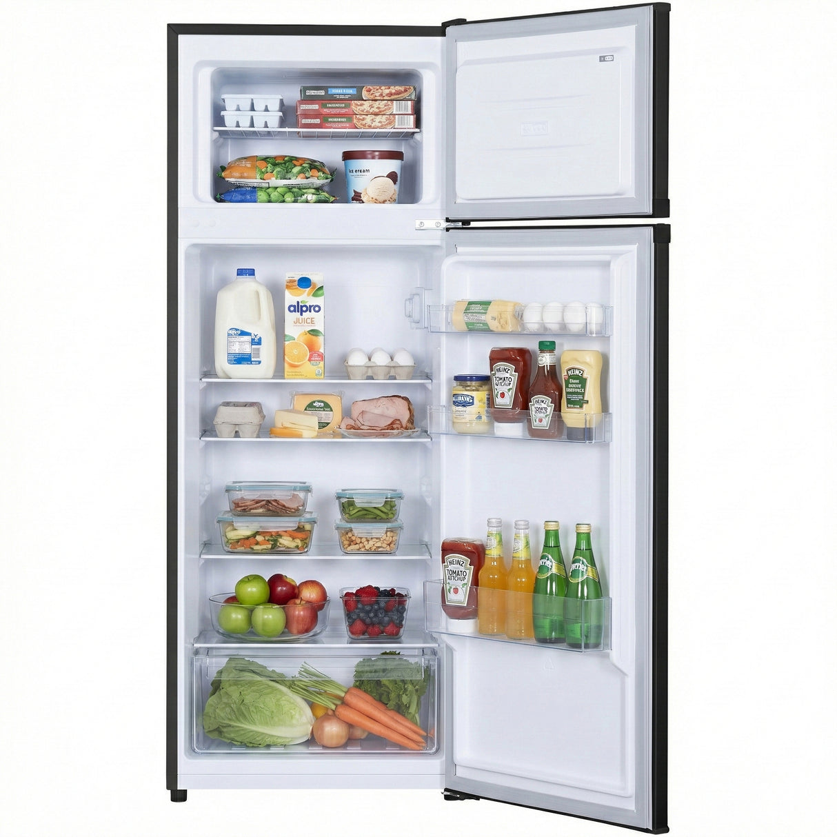Heinner Kühl-Gefrierkombination HF-H2206BKE – 206 Liter – Schwarz – Energieeffizienzklasse E – Energielabel