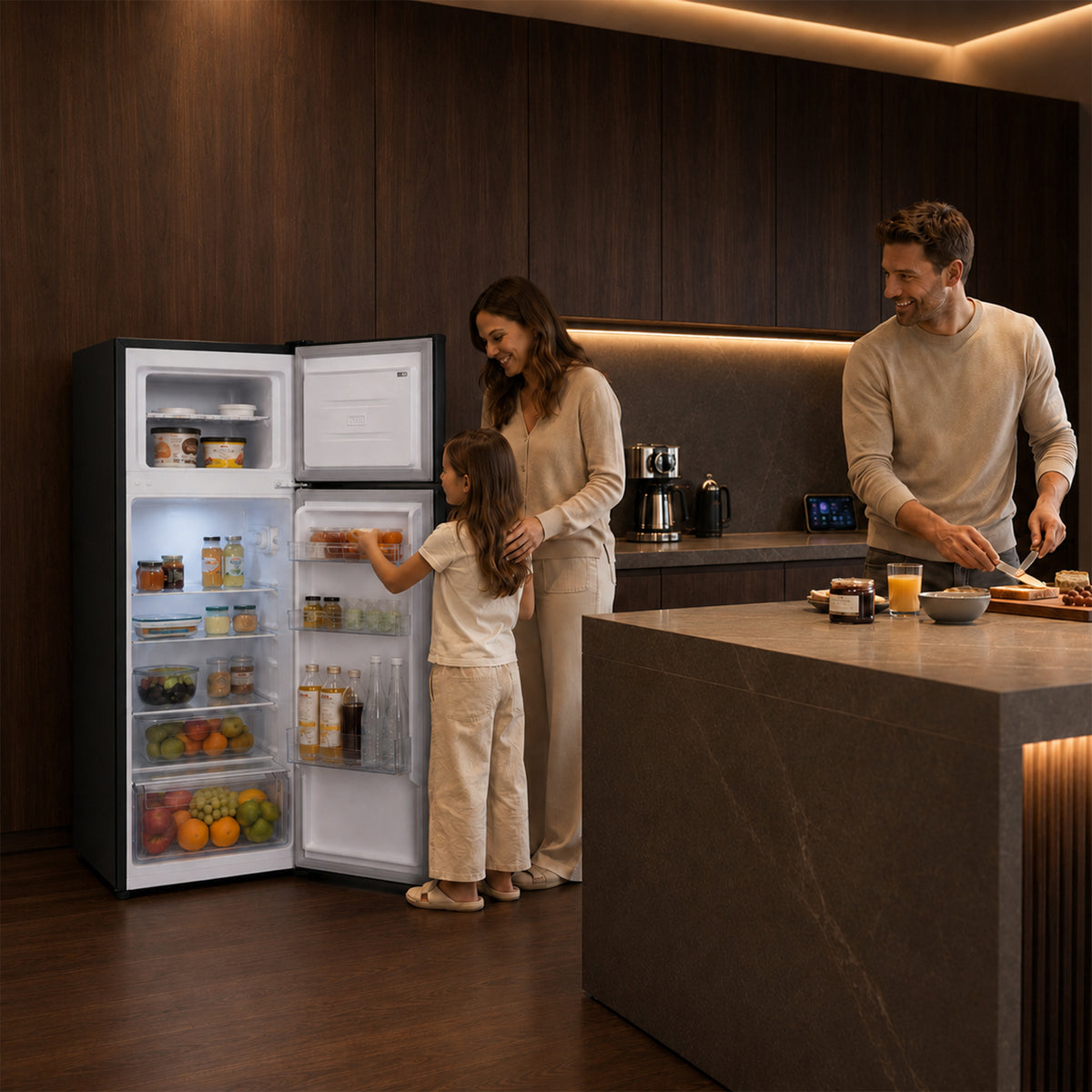 Heinner Kühl-Gefrierkombination HF-H2206BKE – 206 Liter – Schwarz – Energieeffizienzklasse E – Bild 9