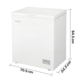 Heinner Gefriertruhe HCF-HM145CE – 142 Liter – umwandelbar – Schnellgefrieren – Energieeffizienzklasse E – Maßzeichnung