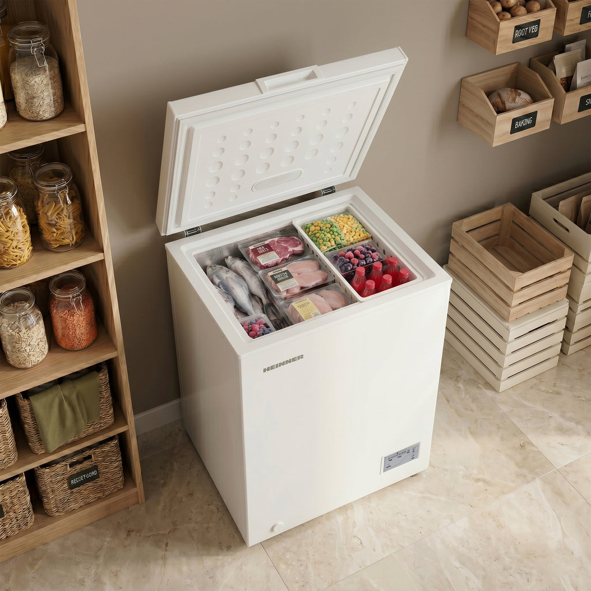 Heinner Gefriertruhe HCF-HM145CE – 142 Liter – umwandelbar – Schnellgefrieren – Energieeffizienzklasse E – Bild 7