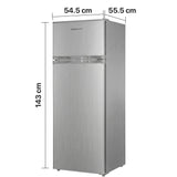Heinner Kühl-Gefrierkombination HF-H2206SE – 206 Liter – Energieeffizienzklasse E – Maßzeichnung
