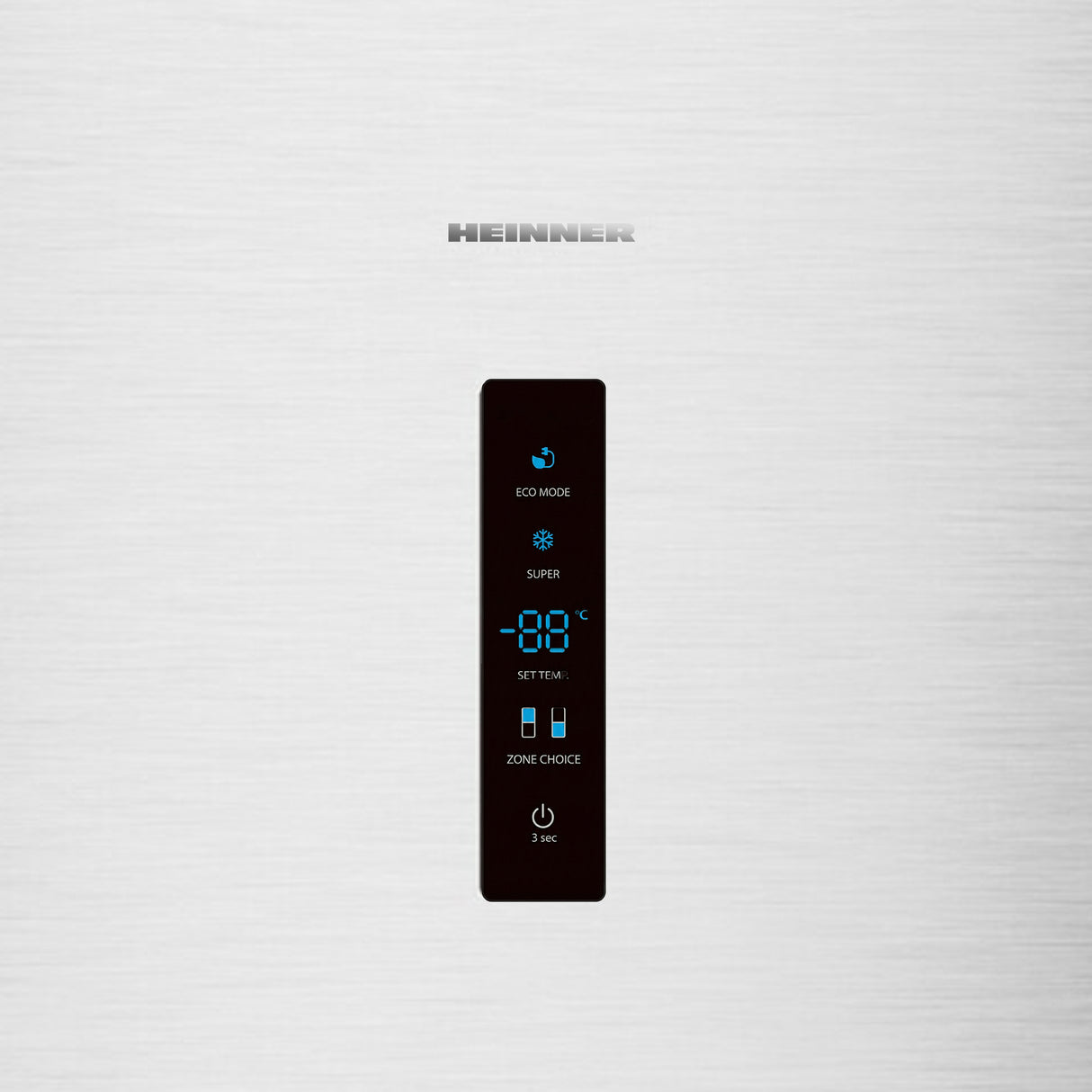 Heinner HCNF-HS304XWDE Kühl-Gefrierkombination – 304 L – Full No Frost – Wasserspender – Energieeffizienzklasse – Bedienfeld