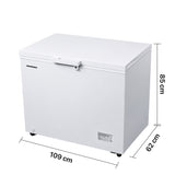 Heinner Gefriertruhe HCF-287CNHE 287 Liter – Convertible – Schnellgefrierfunktion – Energieeffizienzklasse E – Maßzeichnung
