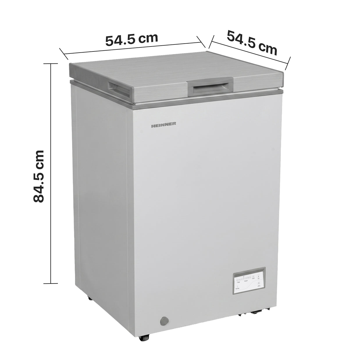 Heinner Gefriertruhe HCF-HM100CSE – 98 Liter – umrüstbar – Schnellgefrierfunktion – Maßzeichnung