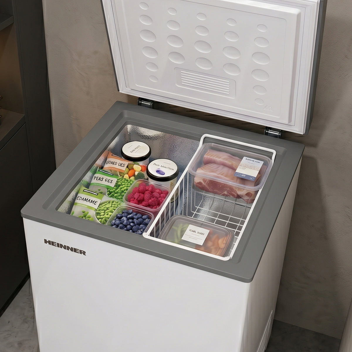 Heinner Gefriertruhe HCF-HM100CSE – 98 Liter – umrüstbar – Schnellgefrierfunktion – Bild 9