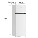 Heinner Kühl-Gefrierkombination HF-HS243E – 243 Liter – LED-Beleuchtung – Energieeffizienzklasse E – Maßzeichnung