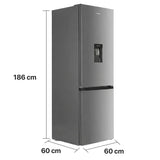 Heinner HCNF-HM291XWDE Kühl-Gefrierkombination – 291 L – Total No Frost – Wasserspender – Maßzeichnung