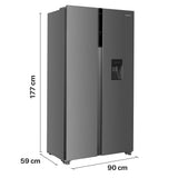 Heinner Amerikanischer Kühlschrank HSBS-H439NFXWDE – 439L – Wasserspender – No-Frost – Energieeffizienzklasse E – Bild 4