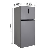 Heinner Kühl-Gefrierkombination HF-HM415NFSE – 415 Liter – Full No Frost – Inverter Kompressor – Maßzeichnung