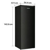 Heinner Gefrierschrank HFF-HM168BKE++ – 168 Liter – Schwarz – Energieeffizienzklasse E – Maßzeichnung