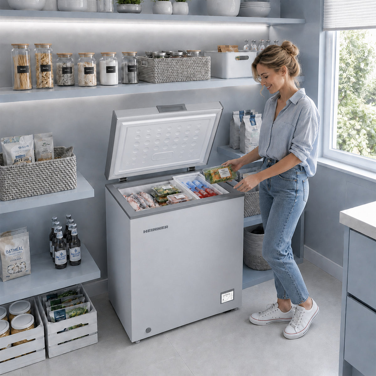 Heinner Gefriertruhe HCF-HM145CSE – 142 Liter – umrüstbar – Schnellgefrieren – Energieeffizienzklasse E – Bild 10
