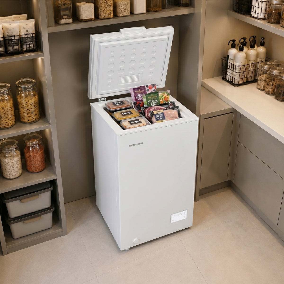 Heinner Gefriertruhe HCF-HM100CE – 98 Liter – konvertierbar – Schnellgefrierfunktion – Bild 7