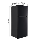 Heinner Kühl-Gefrierkombination HF-HM415NFDXE – 415 Liter – Full No Frost – Energieeffizienzklasse E – Maßzeichnung