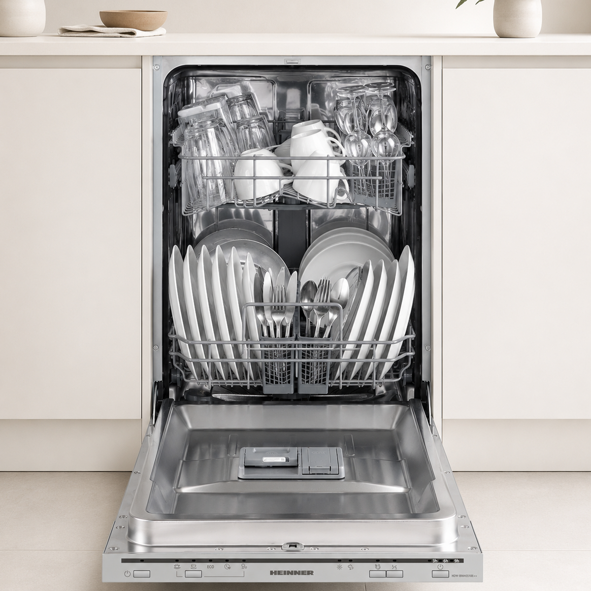 Heinner HDW-BIM45510E Einbaugeschirrspüler – 10 Maßgedecke – AquaStop – Energieeffizienzklasse E – Bild 5