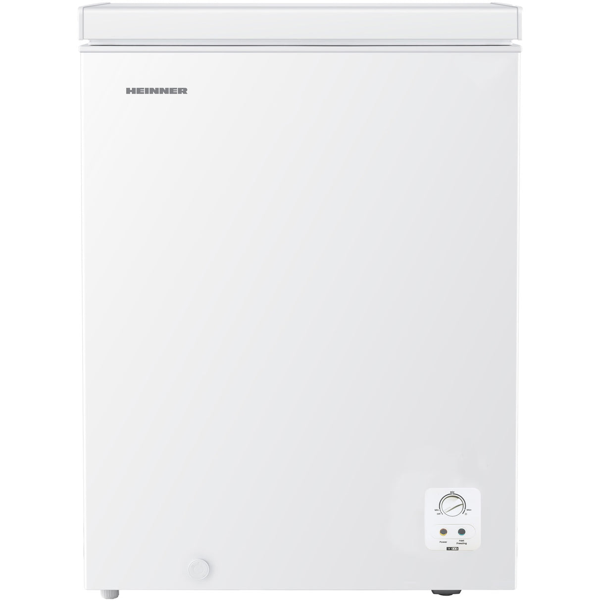 Heinner Gefriertruhe HCF-HS142E – 142 Liter – Schnellgefrierfunktion – Energieeffizienzklasse E – Produktfoto