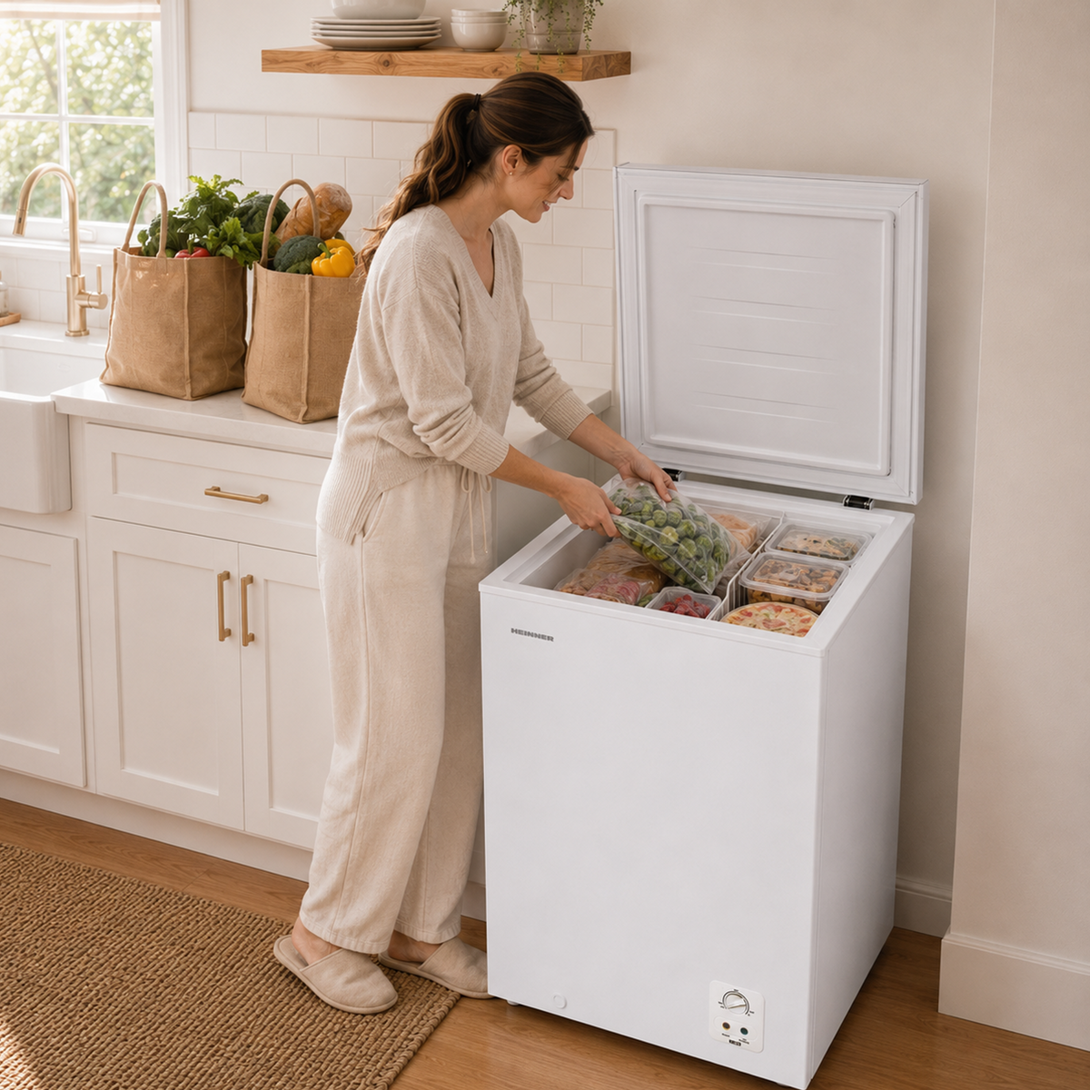 Heinner Gefriertruhe HCF-HS142E – 142 Liter – Schnellgefrierfunktion – Energieeffizienzklasse E – Bild 7