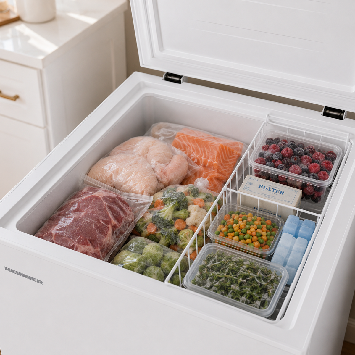 Heinner Gefriertruhe HCF-HS142E – 142 Liter – Schnellgefrierfunktion – Energieeffizienzklasse E – Bild 9