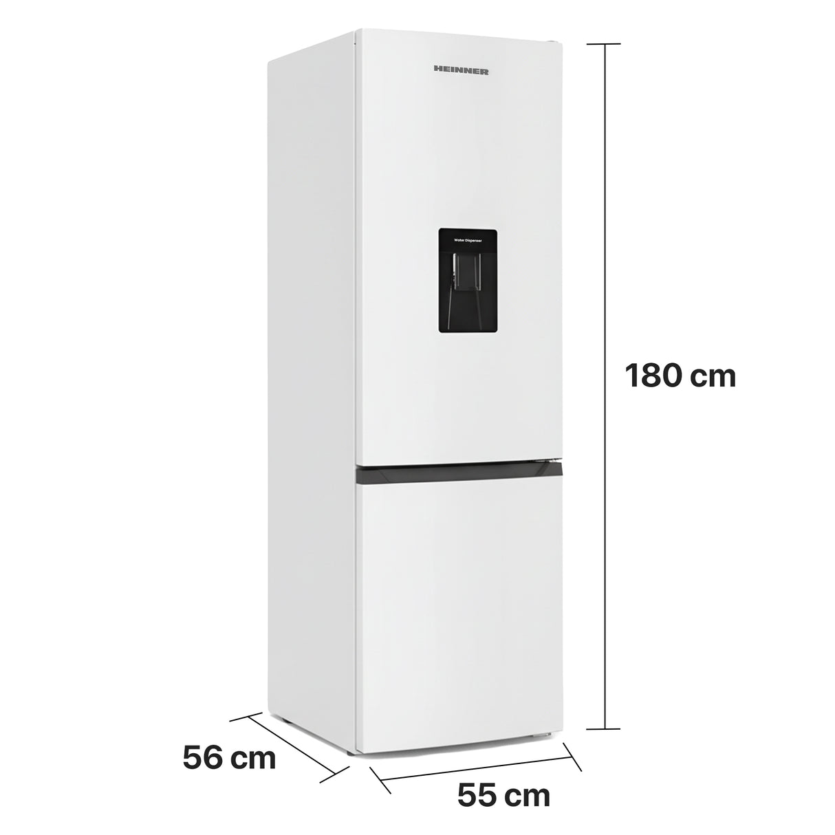 Heinner HC-HM260WDE++ Kühl-Gefrierkombination 260 L – Wasserspender – Bild 4
